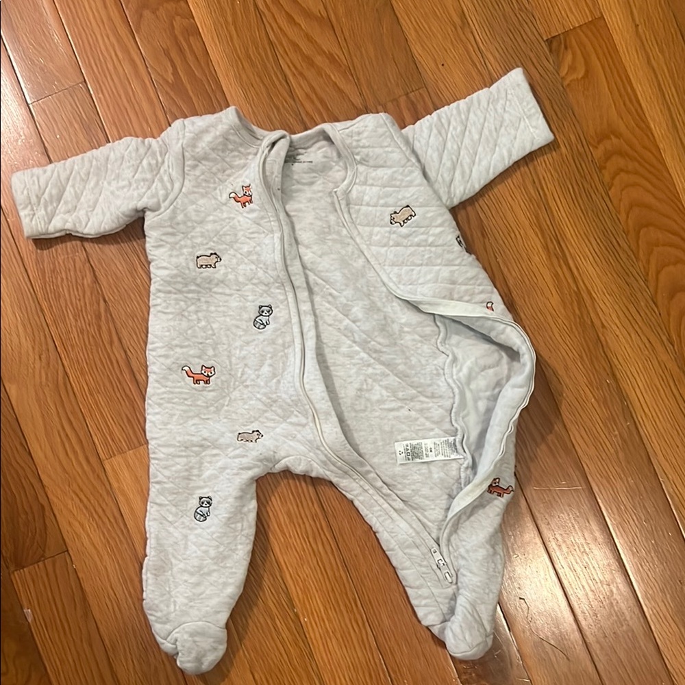 Quilted Gray Baby One Piece